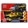 Машина металл свет-звук hummer h2 спорт 12 см, двер, баг, инер, желтый, кор. технопарк в кор. 2*36шт