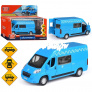 Машина металл citroen jumper метрополитен 14 см, (двер, баг, синий) инер, в коробке