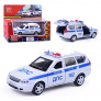 Машина металл lada priora полиция 12 см, (двери, багаж, белый) инерц, в коробке