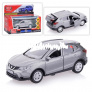 Машина металл nissan qashqa 12см, (открыв. дв, багаж, серый) инерц, . в коробке