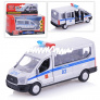 Машина металл. ford transit полиция 12см, (открыв. двери) инерц. в коробке