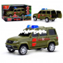 Машина пластик uaz патриот армия россии 15, 5 см, (2 кн, ин, зеленый, свет-звук) в коробке